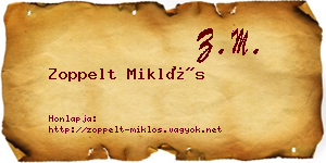 Zoppelt Miklós névjegykártya